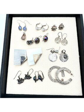 Sterling Silver Earrings Lot 72 Grams Wear Scrap or Resell All XRF Tested